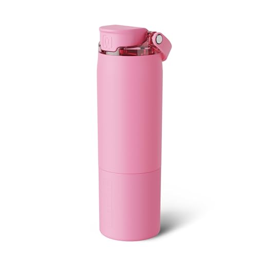 Image of BruMate Rise 25oz Water Bottle With 100% Leakproof Covered Silicone Straw | Insulated Stainless Steel Water Bottle | Cup-Holder Friendly | Fast Flow | Soft Sip Silicone Spout | BPA-Free (Primrose)