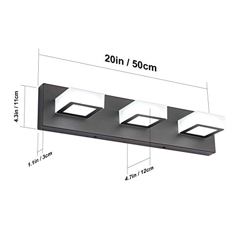 Ralbay Led Modern Black Bathroom Vanity Lights 3 Lights Acrylic Modern Black Bathroom Wall Lighting Fixtures #TOP5