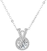 zemlite 14K/18k Gold 1 Carat D-Color VVSI Round Cut Diamond Necklace for Women with Bunny Rabbit ...