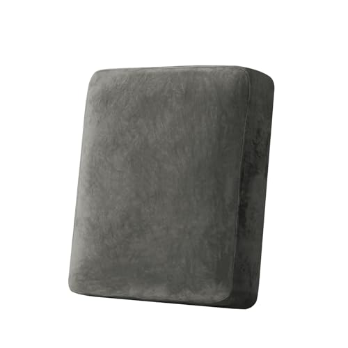 Image of Stretch Silver Fox Velvet Couch Cushion Cover - Soft and Comfortable Fuzzy Slipcover for Chair, Sofa, or Seat Cushion(1 PC for Seat Cushion or Backrest,Grey)