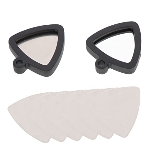 ERINGOGO 1 Set Silicone Guitar Pick Holders Silicone Holders Stainless Steel Picks Portable Necklace Attachment Unique Engraved Patterns for Guitarists