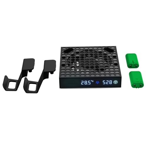 MALSSE Ventilador de refrigeración para ventilador automático, velocidad ajustable por temperatura, pantalla LED, rendimiento de refrigeración