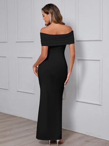 XinFSh Women's Elegant Off The Shoulder Long Bodycon Dress Sleeveless Maxi Formal Wedding Guset Party Dresses4