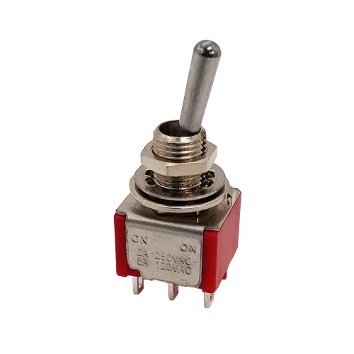 YJB PARTS �o�b�g���o�[2��H2�ړ_�~�j�X�C�b�` DPDT-6P (ON-ON, �N���[��)