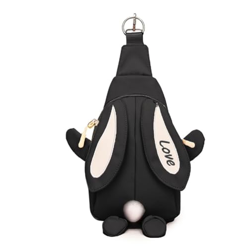 Canvas Crossbody Cute Cartoon Shape Backpack Adjustable Strap Shoulder Bag for Teen Girls Large Capacity Easy to Match