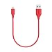 Anker PowerLine 1ft Apple MFi Certified Short Lightning to USB Cable Sturdy Charging Cord for iPhone 5/5s/5c 6/6s Plus, iPad mini/Air/Pro iPod touch(Red)