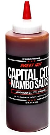 Capital City Mambo Sauce - Sweet Hot Recipe | Washington DC Wing Sauces | Perfect Condiment Topping for Wings, Chicken, Pork, Beef, Seafood, Burgers, Rice or Noodles | 12 oz Bottles (1 Pack)