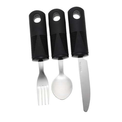 HOMOCONO Handle Utensils for Elderly Anti-Shake Cutlery Set Lightweight Non-Slip Suitable for Hand Tremor