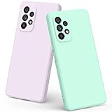 Oumida 【2 Pièces Coque pour Samsung Galaxy A53 5G, Coque en Silicone Liquide Ultra Fine avec Doublure en Tissu Microfibre Doux, Coque de Protection Complète pour Samsung Galaxy A53 5G