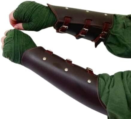 ARTIZANSTORE Medieval Leather Arm Guard Bracers Greaves Reenactment Armor LARP Costume