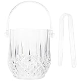 Seau à glace en plastique transparent – ​​notre seau à glace transparent est muni d'une poignée et de pinces pratiques, idéal pour les festins, les réceptions, les pique- , les mariages ou les fêtes