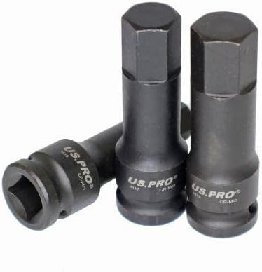 US PRO Tools 16pc 1/2" DR Impact Hex Bit Sockets H4 - H19 3998
