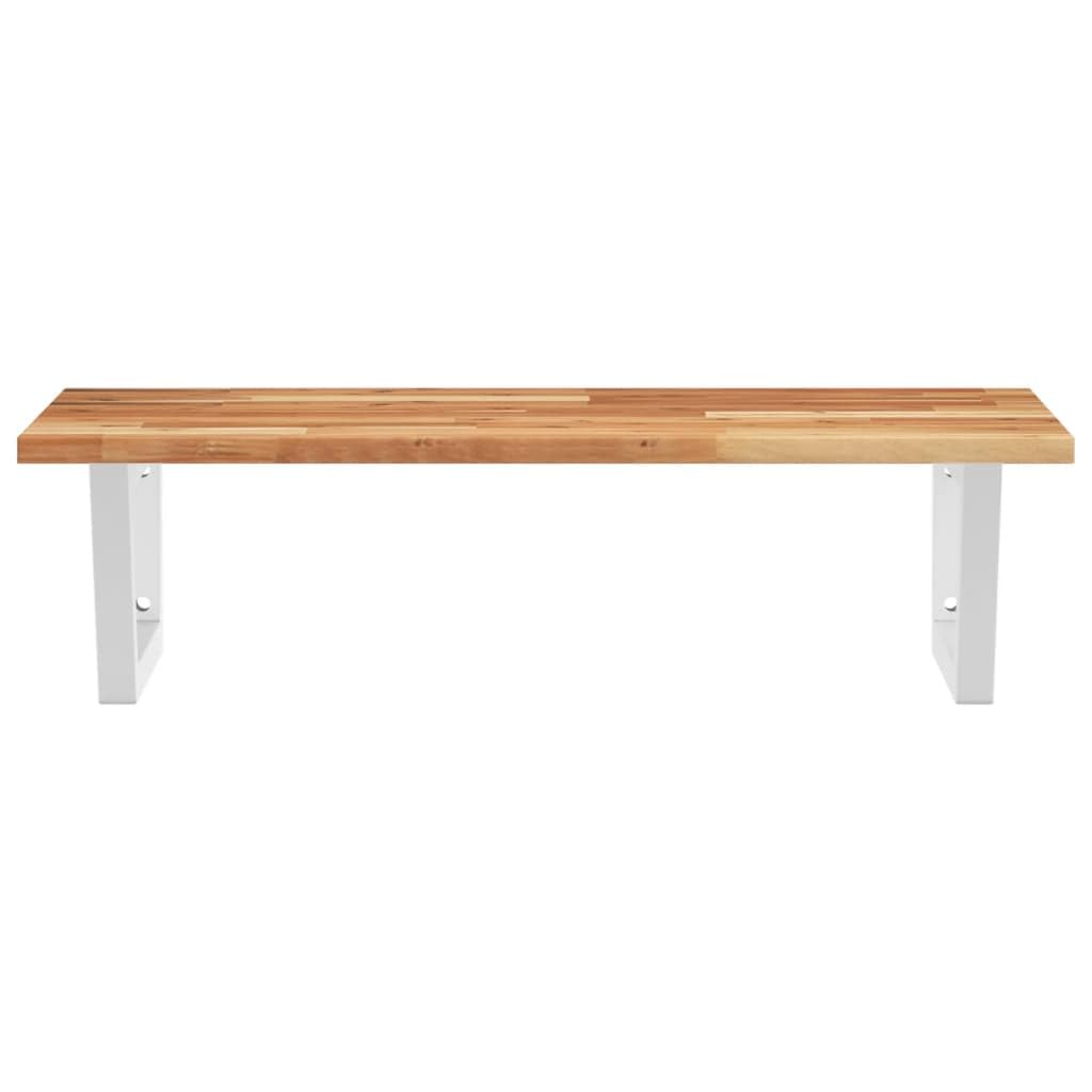 Estantería para lavabo, montaje en pared, acero, madera de acacia | Toallero flotante, forma trapezoidal, versátil, ahorra espacio, estante de baño