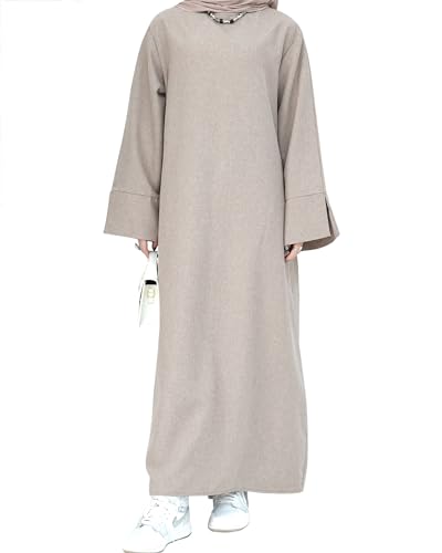 Zofocy Dubai Loose Abaya Elegant Ramadan Women Prayer Dress with Pockets Islamic Muslim Lady's Clothes