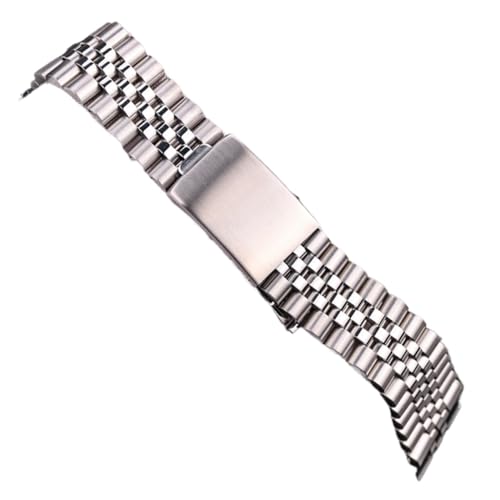 Bracelet de montre en acier inoxydable argenté poli avec extrémité incurvée 20mm