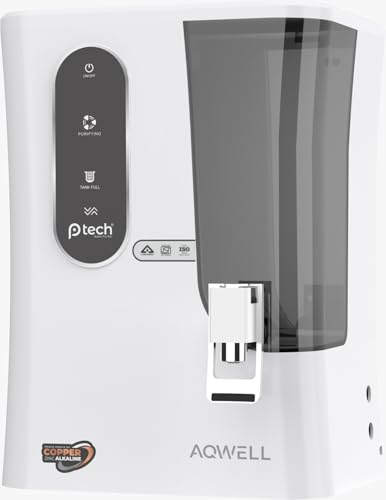Image of Tech Aqua RO Water Purifier | RO + UV + UF + Mineral + Copper + Zinc + Alkaline | BIS-ISI | 12L | Up To 2500 PPM | Borewell, Tanker & Municipal Water | Home & Office Snow White