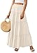 PRETTYGARDEN Boho Maxi Skirts for Women Trendy Summer 2026 Spring Long Flowy A Line Tiered Skirt Beach Vacation Clothes Dress (Beige,Small)