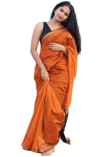 Image of SGF11 Women's Kanjivaram Soft Cotton Linen Silk Saree With Blouse Piece