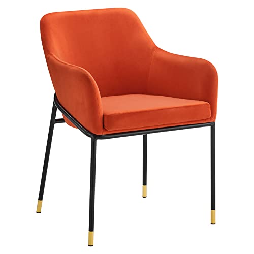 Modway EEI-4671-BLK-ORA Jovi Performance Velvet Dining Armchair, Black Orange by Modway - Used condition - US$93.64
