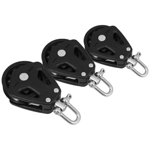 Poulies doubles en nylon et acier inoxydable lot de 3 pour câbles de nautisme