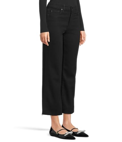 7 For All Mankind Women's Cropped Alexa Jeans in Black2