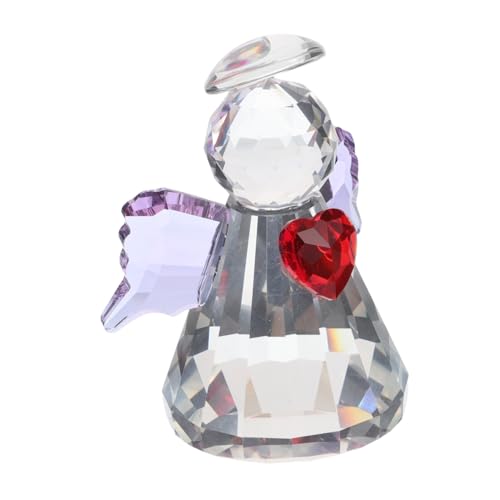 FUTUREORYY Figura de Ángel de Cristal con Diseño de Corazón Decorativa para Mesa Resistente y para Navidad y Decoración del Hogar