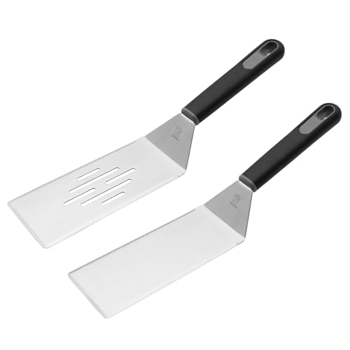 HENCKELS BBQ Griddle Spatula Set, 2-Piece Stainless Steel BBQ Grill Spatulas for Flat Top, Griddle, Smash Burger, Hibachi & Teppanyaki – Heavy Duty Outdoor Cooking Tools for Men, Dad, and Camping