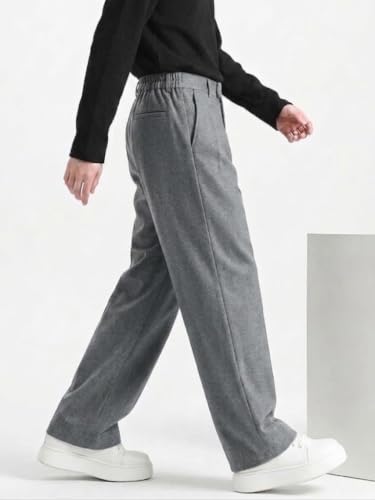 Image of Linen Pants for man | Relaxed Fit Korean Pants | Gurkha Trouser | Lower for Men | Elastic Waist Bottom wear | Straight Fit Casual Trousers | Formal Pant for Office & Wedding
