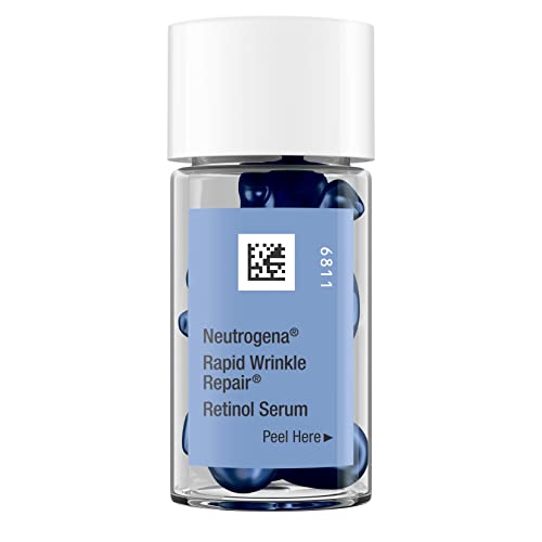 Neutrogena Rapid Wrinkle Repair Retinol Face Serum Capsules, Fragrance-Free Daily Facial Serum With Retinol That Fights Fine Lines, Wrinkles, Dullness, Alcohol-Free & Non-Greasy, 7 Ct #TOP7