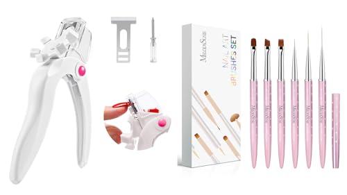 Cortaúñas profesional y set de 6 pinceles para uñas miniatura 1