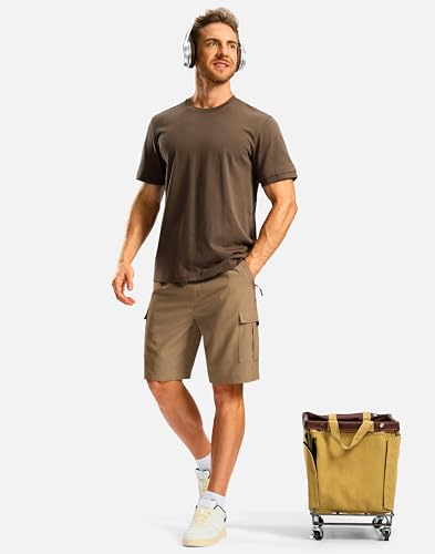 Image of Pudolla Men's Hiking Cargo Shorts with 5 Pockets Lightweight Casual Shorts