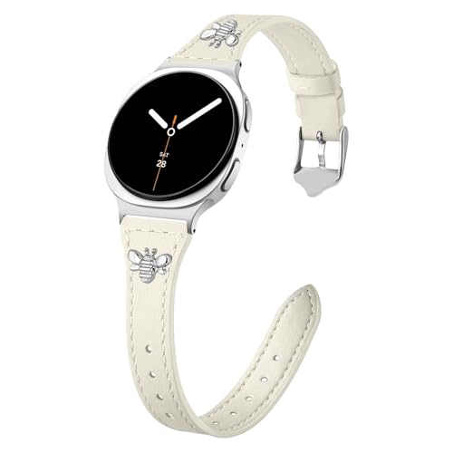 Bracelet en cuir véritable Samsung Galaxy Watch 8 chic et fin pour femme
