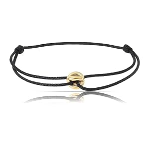 Made by Nami Adjustable String Bracelets for Women and Men Handmade & Waterproof Nylon Cord Bracelet for Men and Women with Stainless Steel Ring Charm