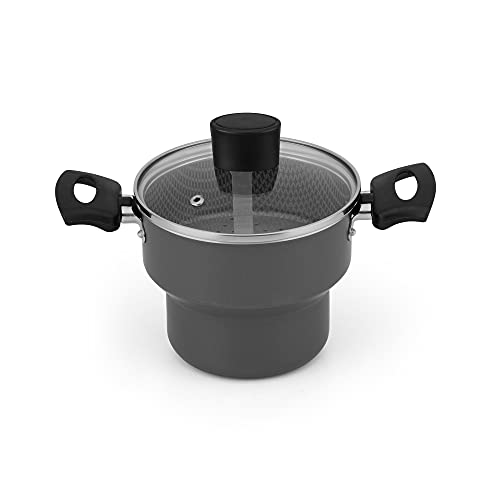 CUSCUZEIRO ENJOY 14 C/TAMPA VIDRO AA CINZA