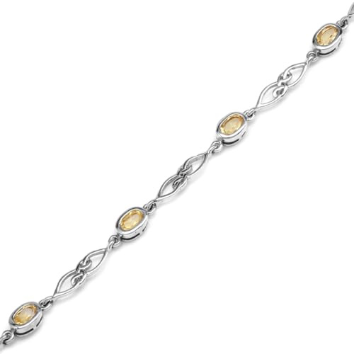 Image of Silvershake Birthstone Gemstones White Gold Plated or Yellow Gold Plated 925 Sterling Silver Scroll /Filigree Celtic Knot Weave 7.25 to 8.75 Inch with Adjustable Extension Bracelet Jewelry for Women