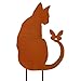 Gartenstecker Katzen Deko Rost,1er Katze Gartendeko Rost,Rostdeko Gartendeko,Metall Roststecker,Katze Deko Metall für Garten Terrasse Balkon