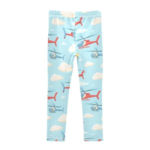 Helicopters Girls Leggings,Workout Leggings for Girls Toddler Athletic Legging Size for 3-10T2