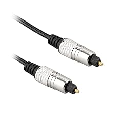 Ekon Cavo toslink, cavo in fibra ottica, maschio maschio, cavo in tessuto, 1.8 metri, design in metallo, per home theater, dolby digital, DVD, TV, Smart TV