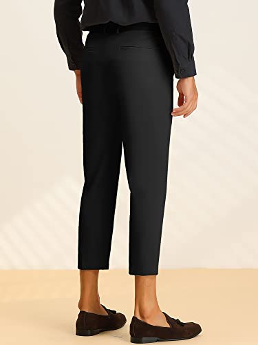 Lars Amadeus Solid Cropped Pants for Men's Slim Fit Pleated Front Ankle Length Tapered Dress Pants3