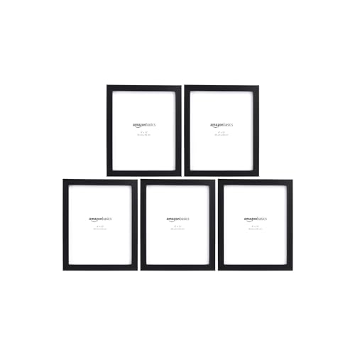 Amazon Basics Rechteckig Fotorahmen, 5 Stück, Schwarz, 20 x 25 cm