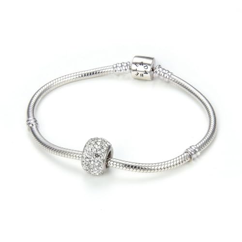 Adabele 1pc Authentic Solid Sterling Silver Hypoallergenic Jan-Dec Birthstone Bead Charm Austrian Rhinestone Compatible with Pandora All Bracelet Necklace Women Birthday Gift3