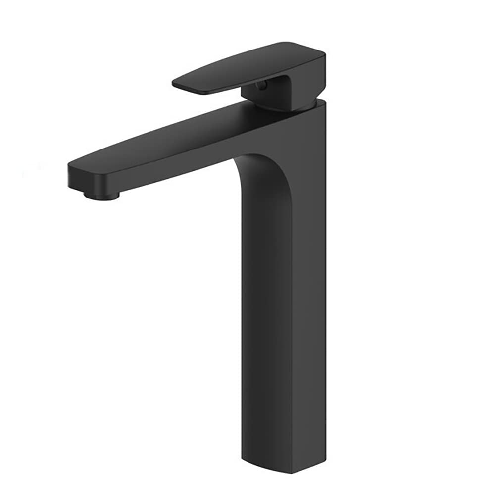 Grand robinet de lavabo en laiton massif noir mat style haut de gamme