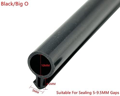 VIGAN Door Window Sealing Strip, Silicone Rubber, Big O/10MM, Black, 10M