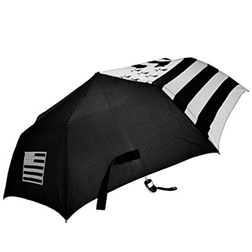 Parapluie breton pliant renforcé fier héritage Gwenn Ha Du noir et blanc