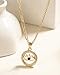 gemsartz womens 14k gold necklace, 14k gold pendants for women, Evil Eye Pendant Necklace, 14K Gold Finish Textured Medallion, Black Stone Accent, Hypoallergenic Nickel-Free, Good Luck Gift for Her