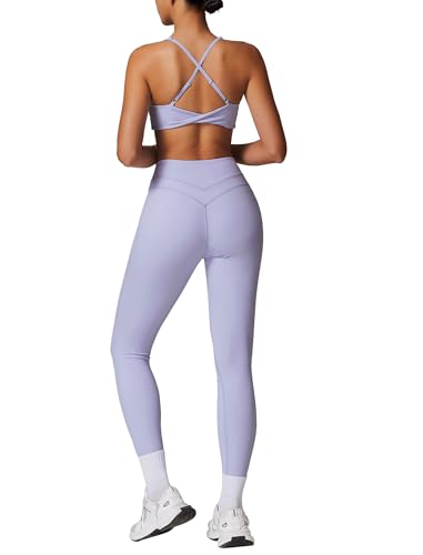QBGJTD Two Piece Womens Workout Sets for Women U Neck