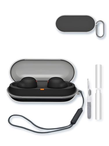 Sony WF-C500 Truly Wireless �m�C�Y�L�����Z�����O �C���z�� �w�b�h�t�H���p�P�[�X�A�\�t�g�v���e�N�V�����ABOVUGAC �������\�t�gTPU�ϏՌ��J�o�[ �L�[�`�F�[���A�N���[�j���O�L�b�g�A�X�g���b�v�t�� - �N���A