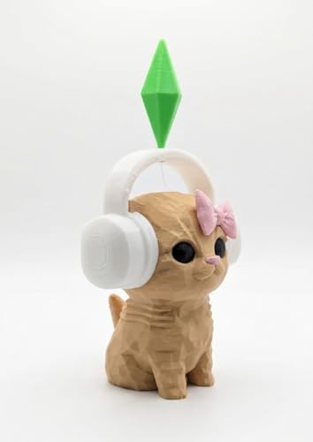 Image of Sims Dancing Cat - Head Shaking Viral 3D Printed Desk Toy | Cute Music Cat Figurine | Trendy Meme Collectible for Cat Lovers