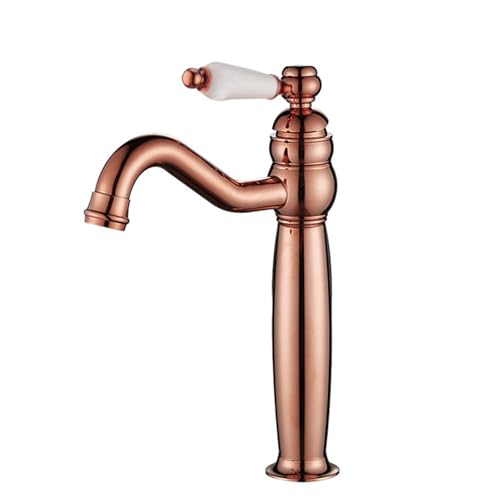 Robinet de salle de bain vintage or rose idéal pour rénover une vasque moderne