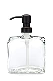 Rail19 Urban Square Recycled Glass Soap Dispenser with Metal Pump, 8.5oz (Farmhouse Bronze)